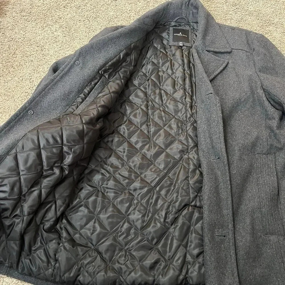 Vintage London Fog Mens Single Breasted Heavy Wool Overcoat XL 48R Charcoal Gray - Picture 6 of 16
